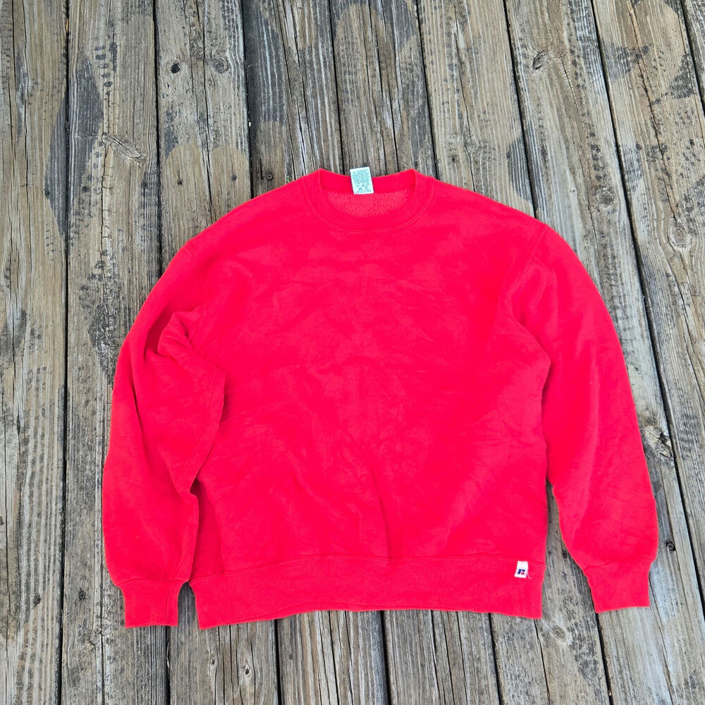Vintage 90’s Russell athletic Blank Sweatshirt Men's L Red Made In the USA